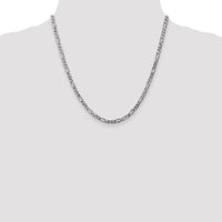 14k White Gold 4mm Flat Figaro Chain