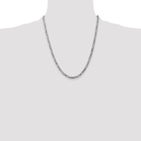 14k White Gold 4mm Flat Figaro Chain