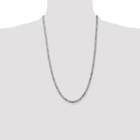 14k White Gold 4mm Flat Figaro Chain