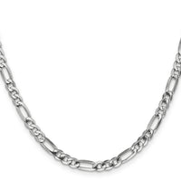14k White Gold 4.5mm Flat Figaro Chain