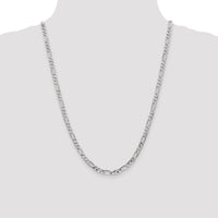 14k White Gold 4.5mm Flat Figaro Chain