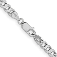 14k White Gold 4.5mm Flat Figaro Chain