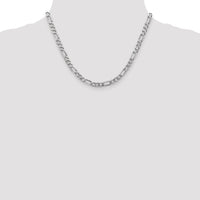 14k White Gold 5.5mm Flat Figaro Chain