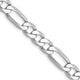 14k White Gold 6mm Flat Figaro Chain
