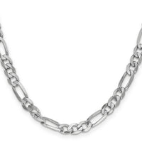 14k White Gold 6mm Flat Figaro Chain