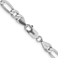 14k White Gold 6mm Flat Figaro Chain