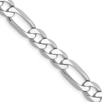14k White Gold 6mm Flat Figaro Chain
