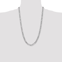 14k White Gold 6mm Flat Figaro Chain