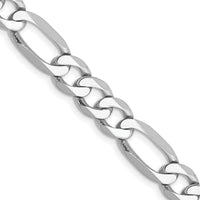 14k White Gold 7mm Flat Figaro Chain