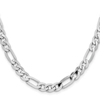 14k White Gold 7.5mm Flat Figaro Chain