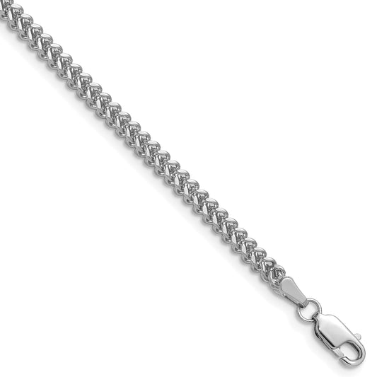 14k White Gold 2.3mm Franco Chain