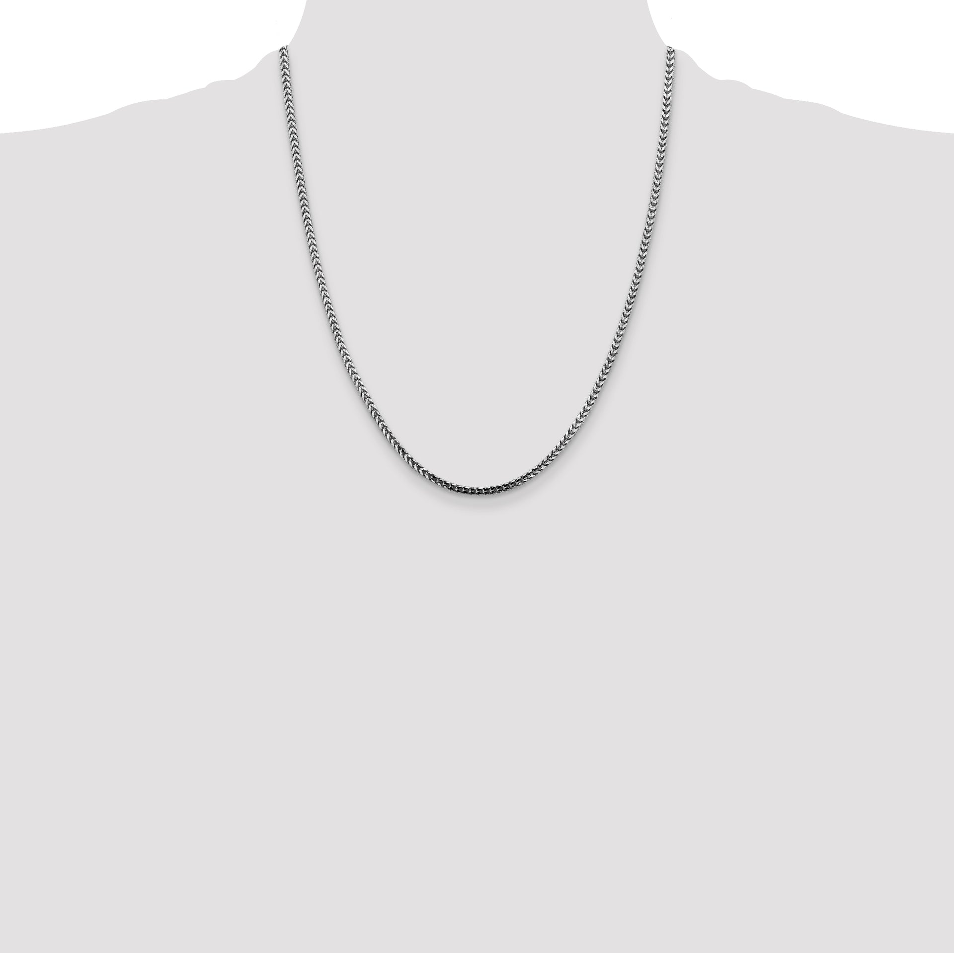 14k White Gold 2.5mm Franco Chain