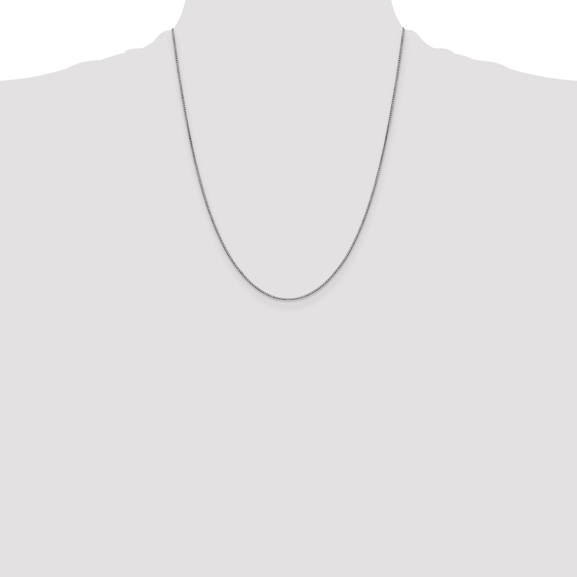 14k White Gold .9mm Box with Lobster Clasp Chain