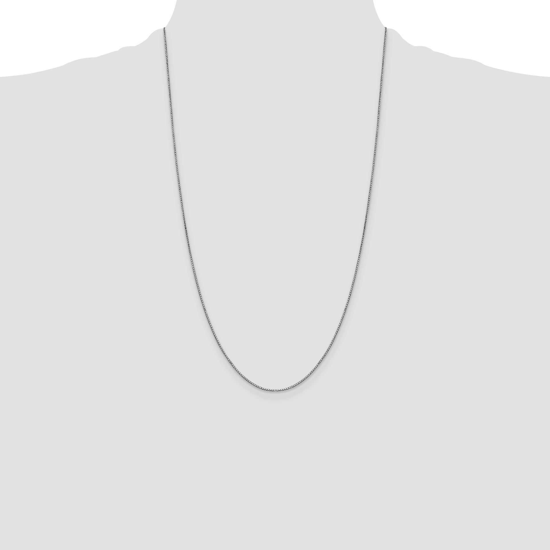 14k White Gold .9mm Box with Lobster Clasp Chain