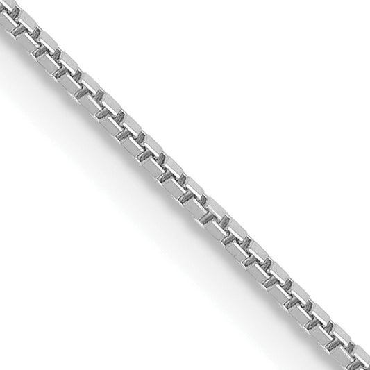 14k White Gold .9mm Box with Lobster Clasp Chain
