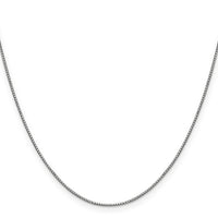 14k White Gold .9mm Box with Lobster Clasp Chain