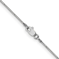 14k White Gold .9mm Box with Lobster Clasp Chain