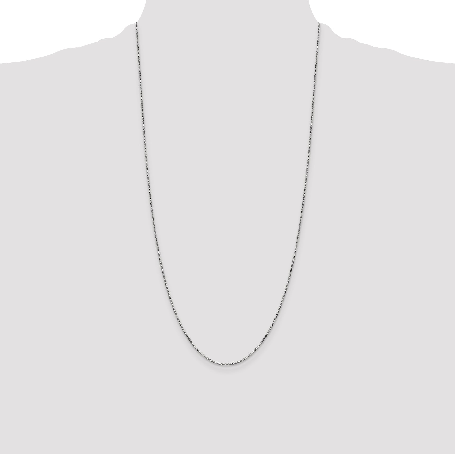 14k White Gold .9mm Box with Lobster Clasp Chain