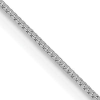 14k White Gold .5mm Box with Spring Ring Clasp Chain