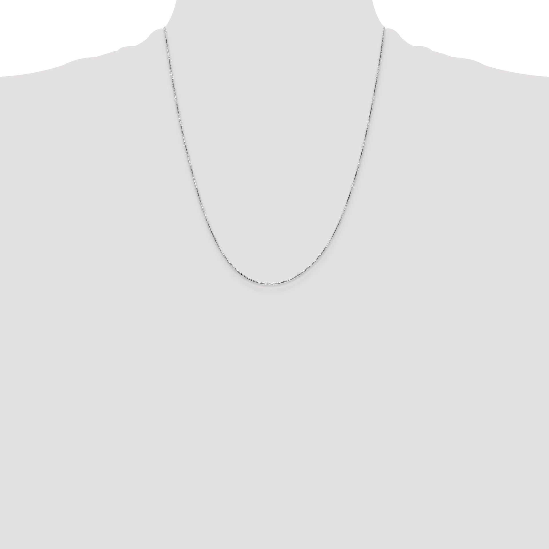 14k White Gold .5mm Box with Spring Ring Clasp Chain