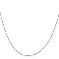 14k White Gold .5mm Box with Spring Ring Clasp Chain
