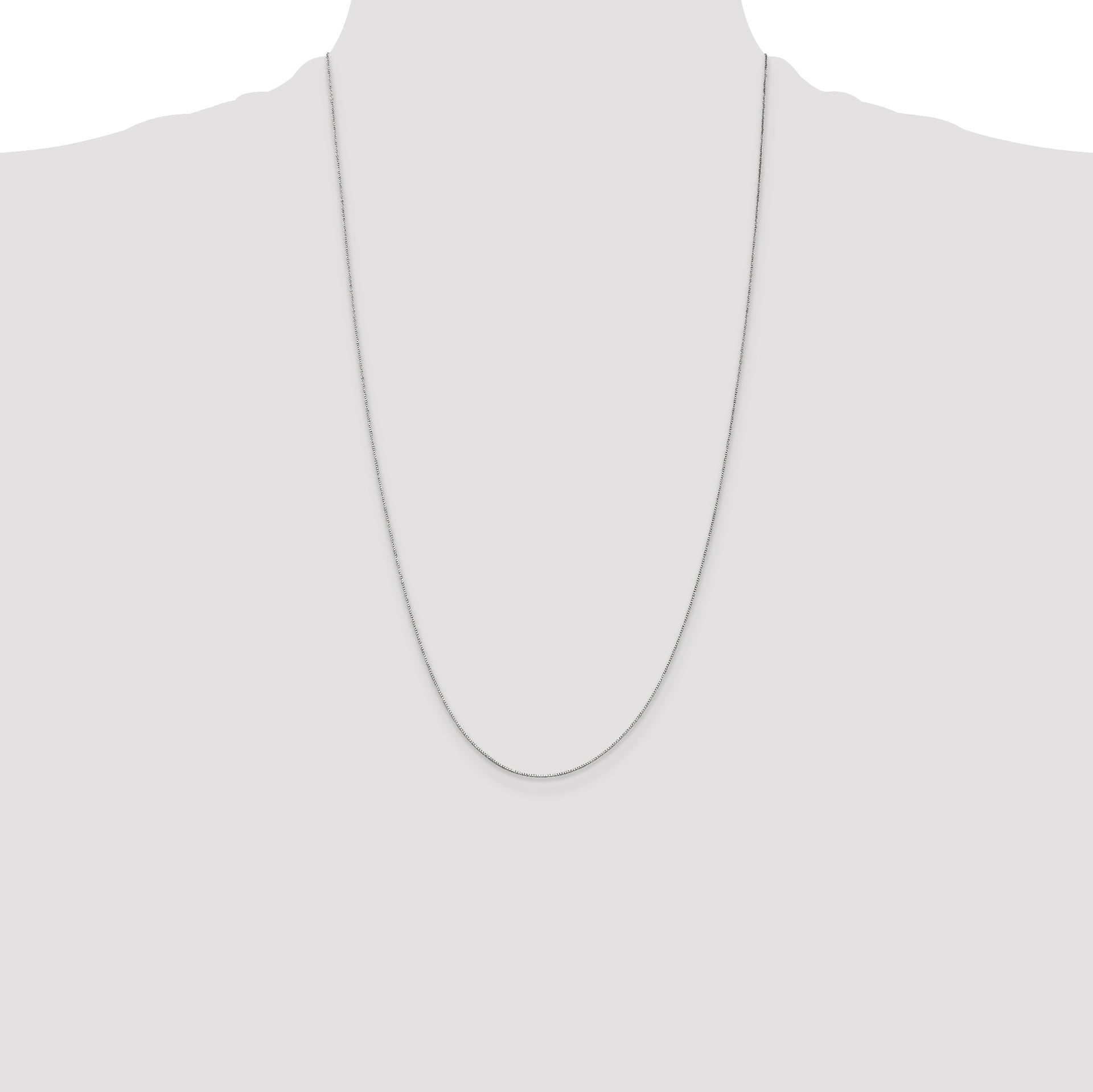 14k White Gold .5mm Box with Spring Ring Clasp Chain