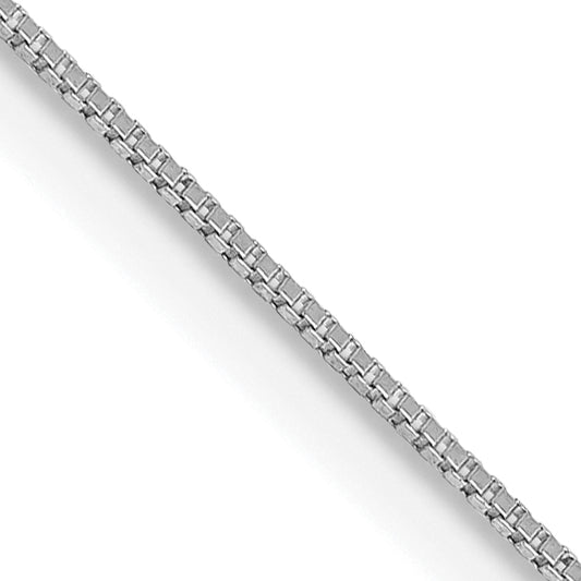 14k White Gold .5mm Box with Spring Ring Clasp Chain