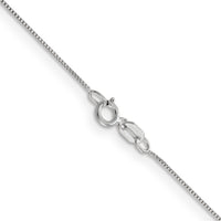 14k White Gold .5mm Box with Spring Ring Clasp Chain