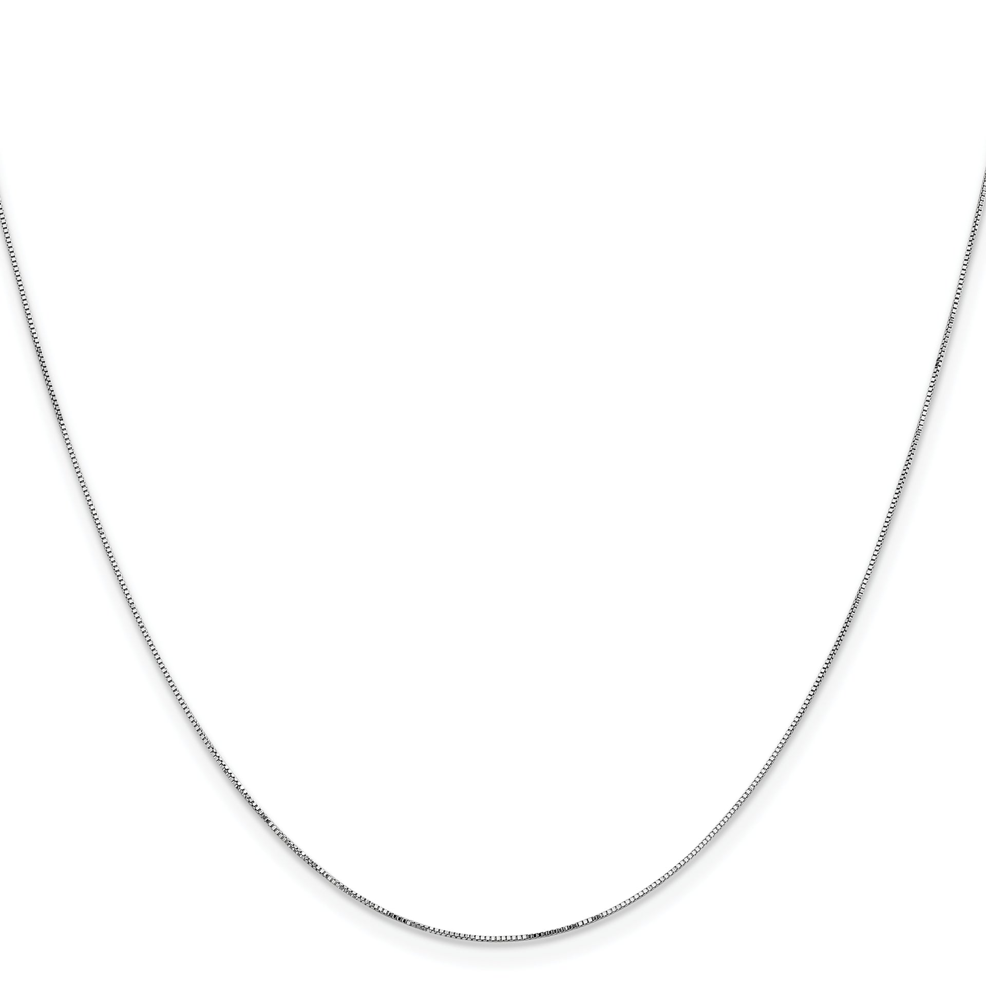 14k White Gold .5mm Box with Lobster Clasp Chain