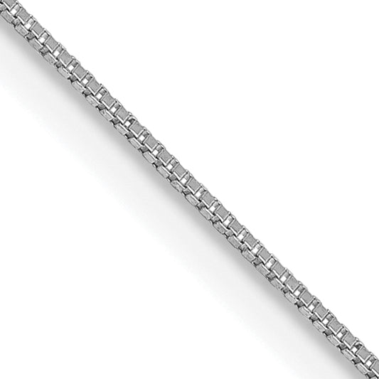 14k White Gold .5mm Box with Lobster Clasp Chain