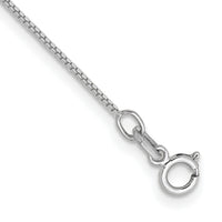 14k White Gold .7mm Box with Spring Ring Clasp Chain Anklet
