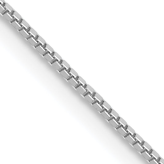 14k White Gold .7mm Box with Spring Ring Clasp Chain