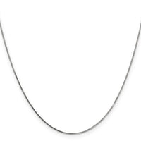 14k White Gold .7mm Box with Spring Ring Clasp Chain