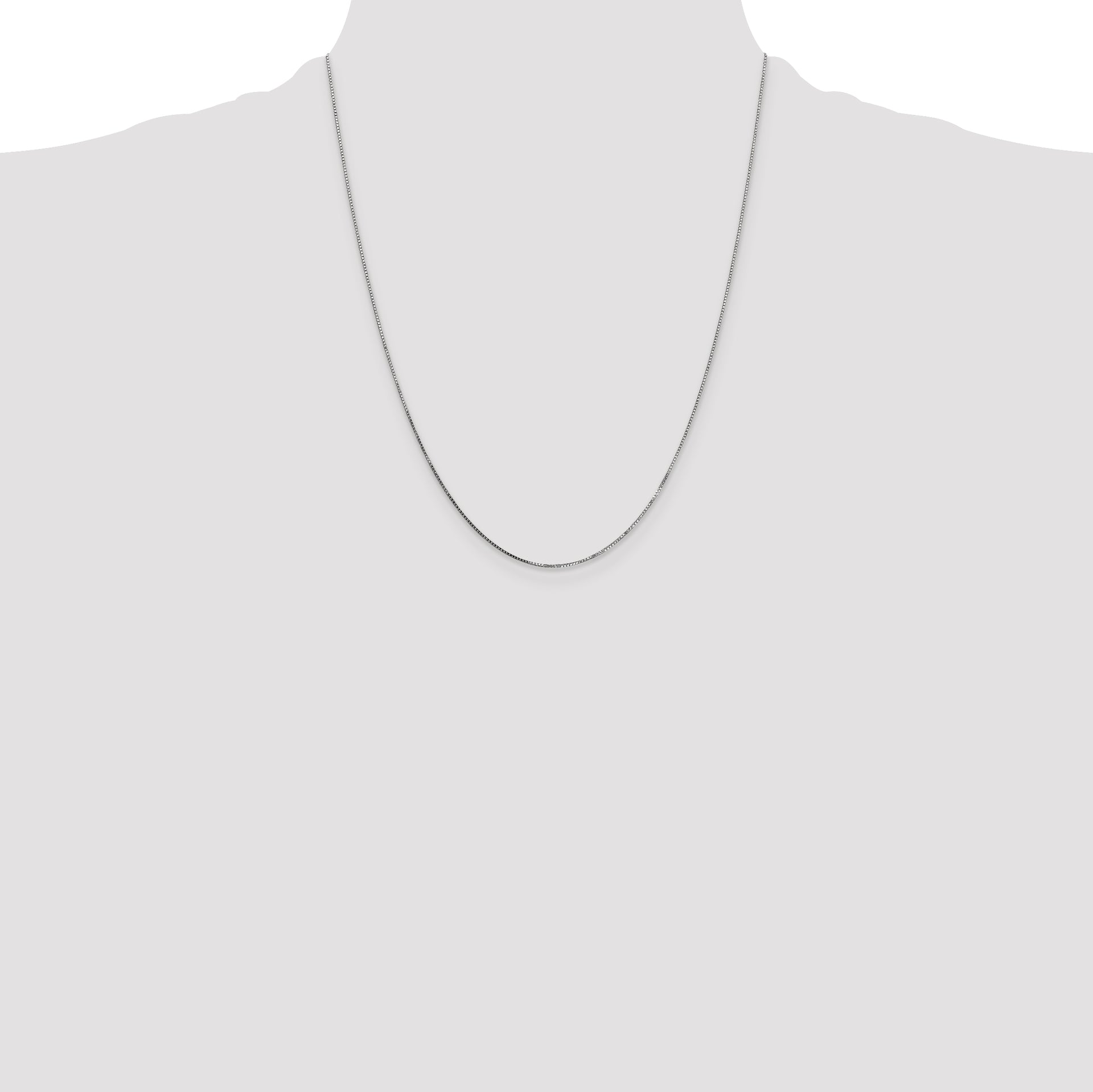 14k White Gold .7mm Box with Spring Ring Clasp Chain