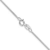 14k White Gold .7mm Box with Spring Ring Clasp Chain