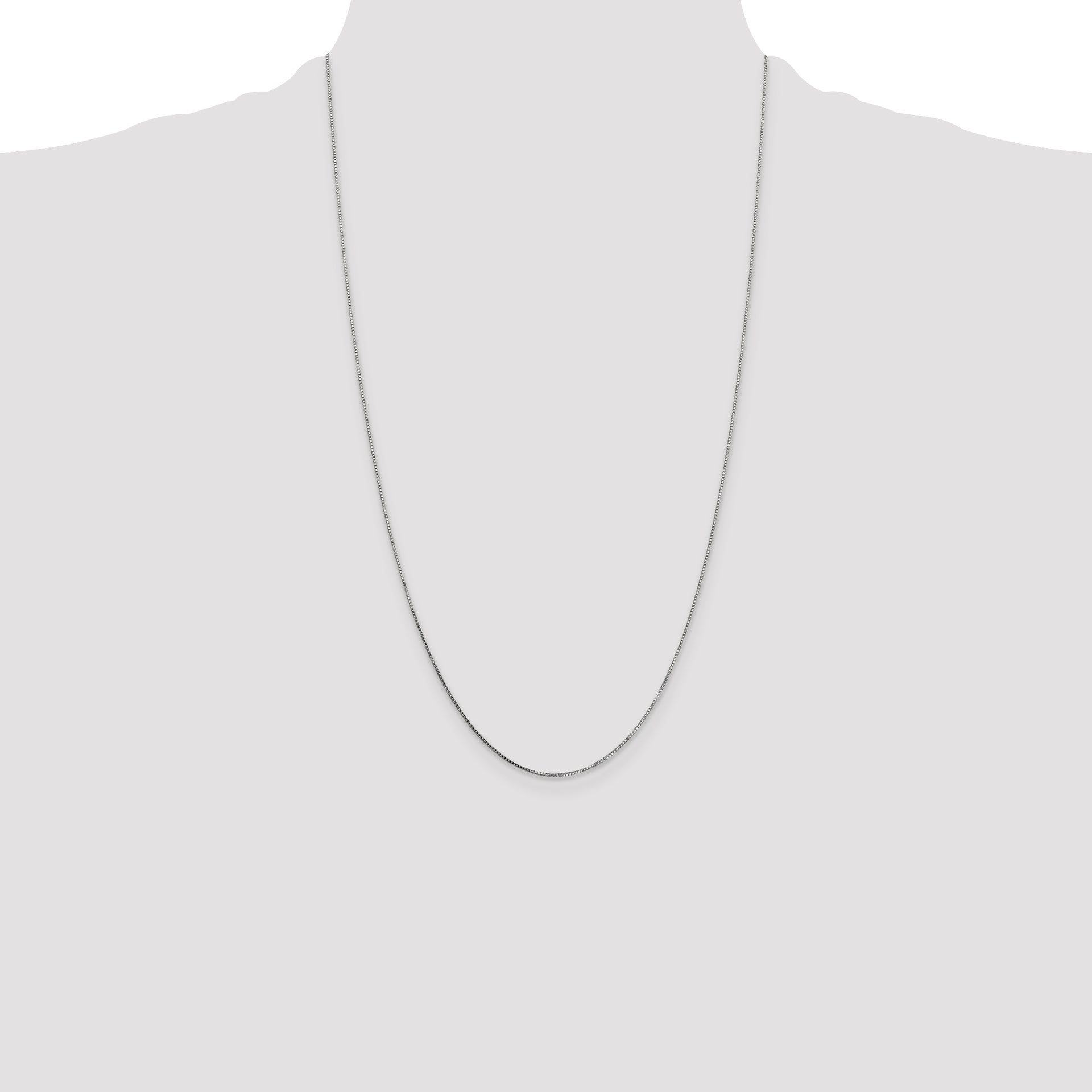 14k White Gold .7mm Box with Spring Ring Clasp Chain