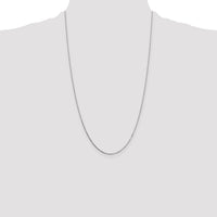 14k White Gold .7mm Box with Spring Ring Clasp Chain