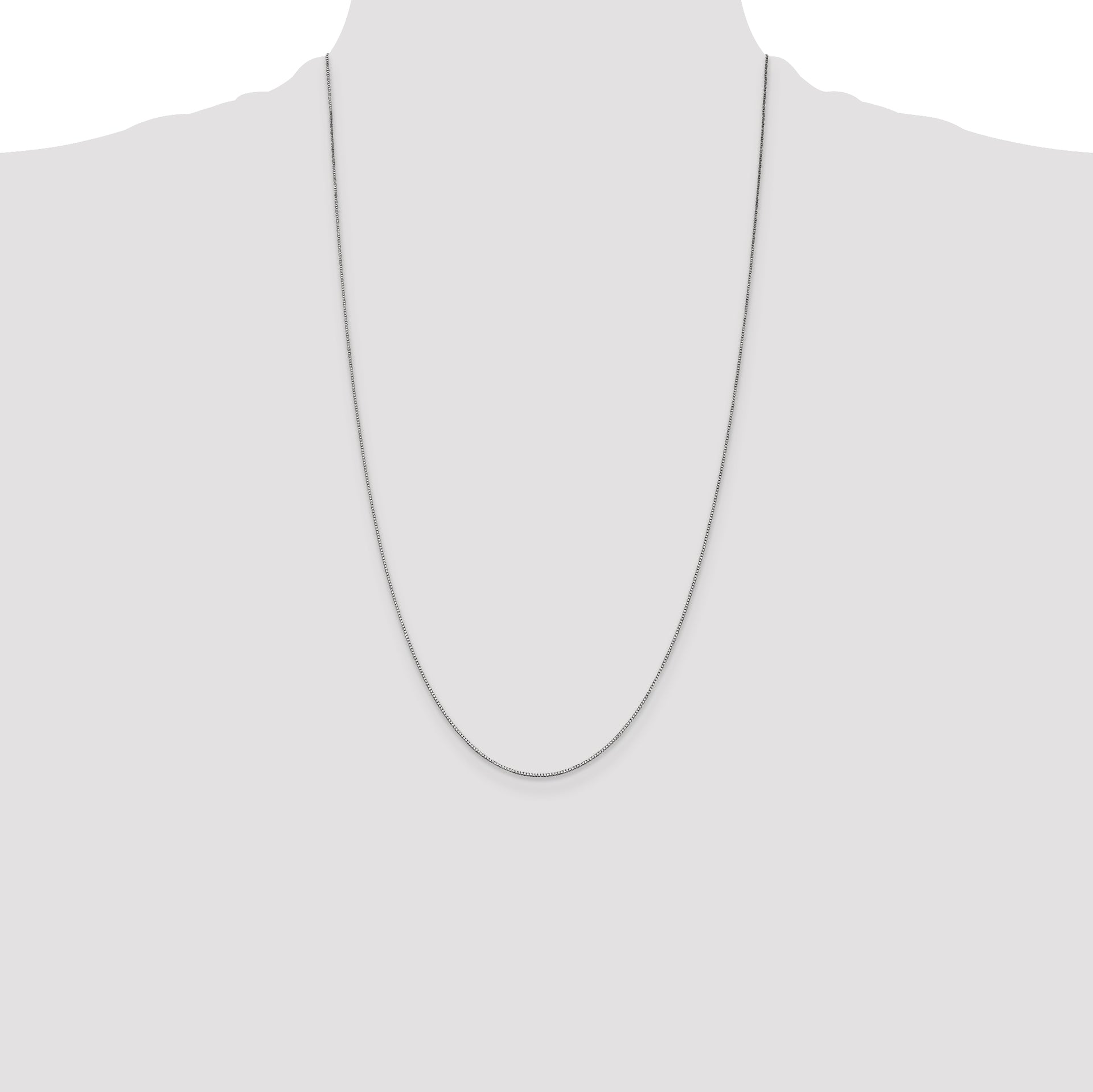 14k White Gold .7mm Box with Lobster Clasp Chain