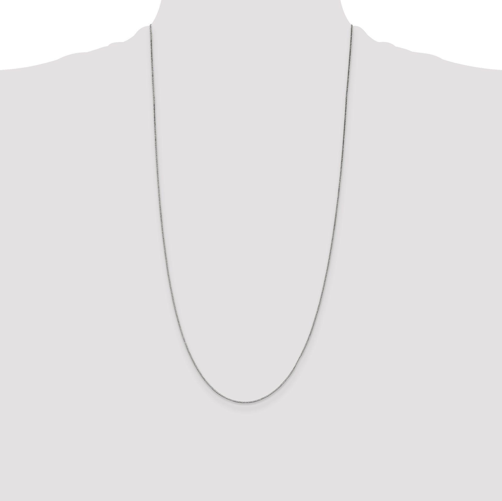 14k White Gold .7mm Box with Lobster Clasp Chain