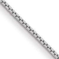 14k White Gold .9mm Box with Spring Ring Clasp Chain