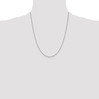 14k White Gold .9mm Box with Spring Ring Clasp Chain