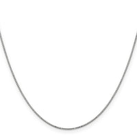 14k White Gold .9mm Box with Spring Ring Clasp Chain