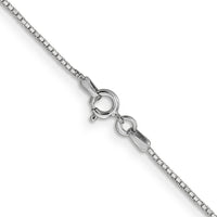 14k White Gold .9mm Box with Spring Ring Clasp Chain
