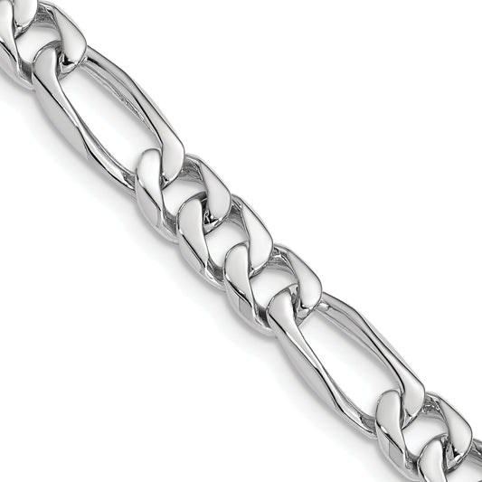 14k WG 7mm Hand-Polished Figaro Link Chain