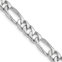 14k WG 7mm Hand-Polished Figaro Link Chain