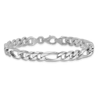 14k White Gold 8mm Hand-polished Figaro Link Chain