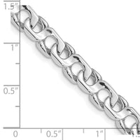 14K White Gold 7.4mm Hand-Polished Fancy Link Chain