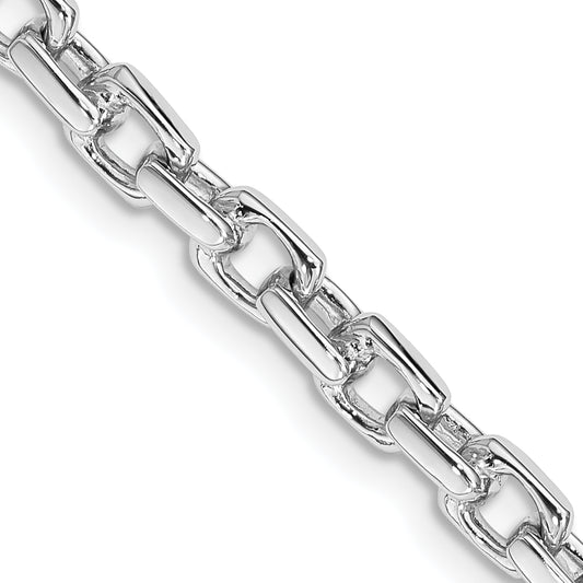14k White Gold 4.6mm Hand-polished Link Chain