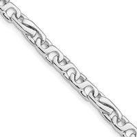 14K White Gold 5.8mm Hand Polished Link Chain