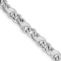 14k White Gold 5.4mm Hand-polished and Satin Link Chain